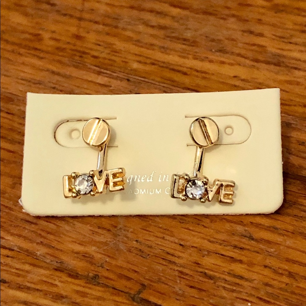 💞LOVE earrings - gold tone💞